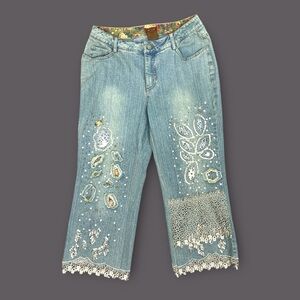 Chagall Vintage Y2K Embroidered Jeans